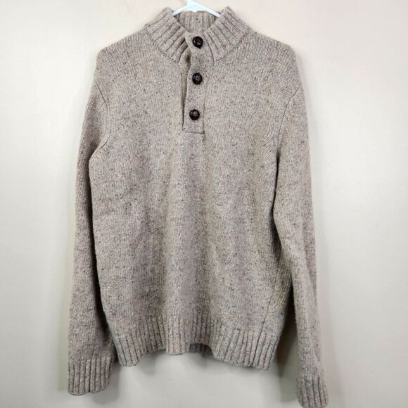 UNTUCKit Vangone Regular Fit Lambswool and Nylon Long Sleeve Henley Sweater M - Picture 2 of 7